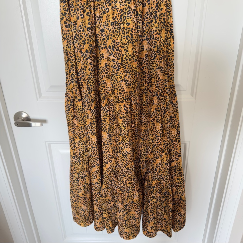 Saylor Large Kirstin Leopard Print Tiered‎ Cotton Maxi Dress Boho Chic - Picture 9 of 12